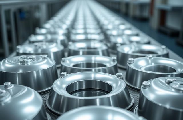 Gleichmäßig beschichtete Metallteile in einer Produktionsanlage